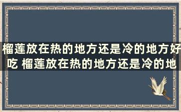 榴莲放在热的地方还是冷的地方好吃 榴莲放在热的地方还是冷的地方保存